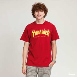 Tričko s krátkým rukávem Thrasher Flame Logo Tee tmavě červené