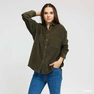 Dámská košile Urban Classics Ladies Corduroy Oversized Shirt olivová