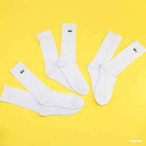 Ponožky LACOSTE 3Pack Crew Cut Socks bílé