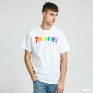 Tričko s krátkým rukávem Thrasher Rainbow Mag Tee bílé