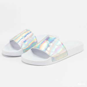 Pantofle TOMMY JEANS Iridescent Pool Slide white
