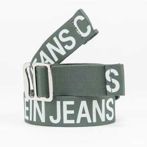 Pásek CALVIN KLEIN JEANS Slider Tape Belt 35mm zelený / bílý