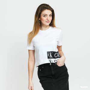 Dámské tričko CALVIN KLEIN JEANS W Mirrored Logo Boxy Tee bílé