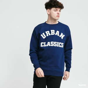 Mikina Urban Classics College Print Crew navy