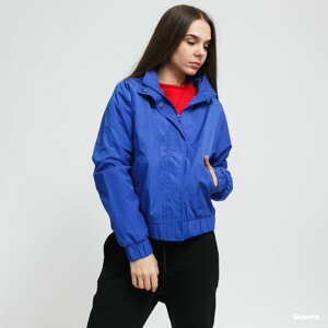 Větrovka Urban Classics Ladies Oversized Shiny Crinkle Nylon Jacket modrá