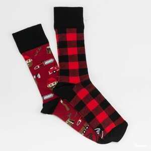 Ponožky Many Mornings Lumberjack Life Socks červené / černé / vínové