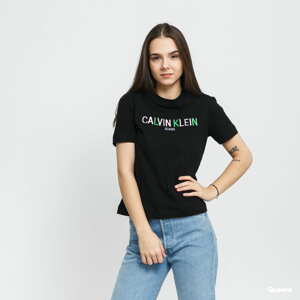 Dámské tričko CALVIN KLEIN JEANS W Multicolored Logo Tee černé