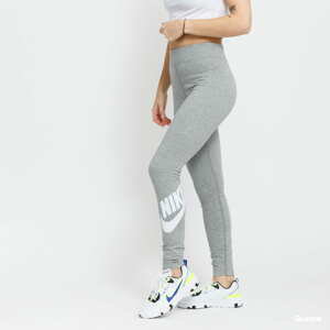 Dámské kalhoty Nike Nike Women's High-Waisted Logo Leggings Nike Women's High-Waisted Logo Leggings Dk Grey Heather/ White