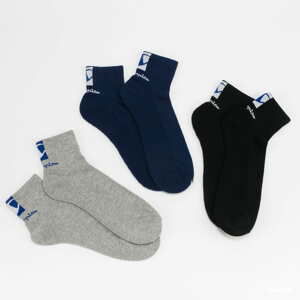 Ponožky Champion 3Pack Double Logo Socks navy / melange šedé / černé