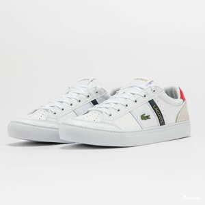 LACOSTE Courtline Suede white / navy / red