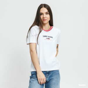 Dámské tričko TOMMY JEANS W Regular Timeless Script Tee bílé