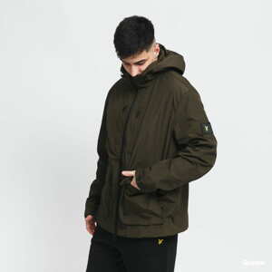 Plátěná bunda Lyle & Scott Hooded Jacket tmavě olivová