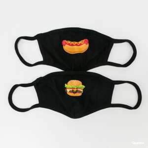 Urban Classics Burger And Hot Dog Face Mask 2-Pack černá