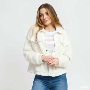 Podzimní bunda Urban Classics Ladies Sherpa Trucker Jacket krémová