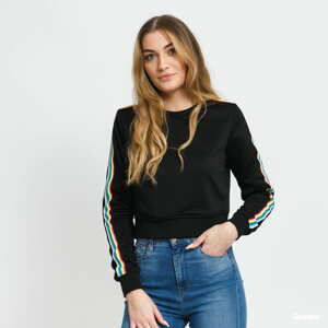 Dámská mikina Urban Classics Ladies Multicolor Taped Sleeve Crewneck černá / multicolor