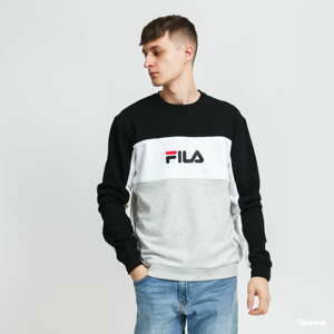 Mikina Fila Men Aqil Blocked Crew Sweat melange šedá / černá / bílá