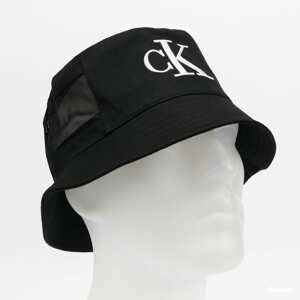 Klobouk CALVIN KLEIN JEANS Mesh Mono Bucket černý