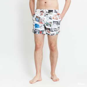 Pánské koupací šortky LACOSTE Lacoste LIVE x Polaroid Print Swimming Trunks bílé / multicolor