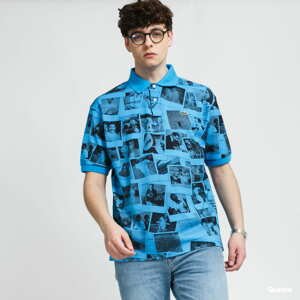 Polo tričko LACOSTE Lacoste LIVE x Polaroid Loose Fit Print Polo Shirt modré / černé