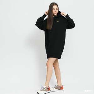 Šaty LACOSTE Women’s Lacoste LIVE Hooded Oversized Sweatshirt Dress černé