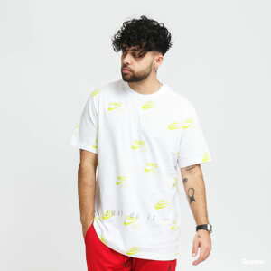 Tričko s krátkým rukávem Nike M NSW Tee Multibrand AOP bílé / limetkové