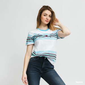 Dámské tričko TOMMY JEANS W Regular Center Badge Stripe Tee bílé