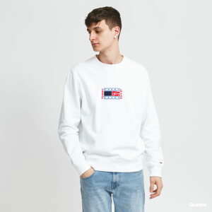 Mikina TOMMY JEANS M Timeless Tommy Crew bílá