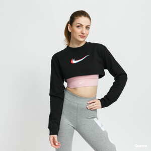 Dámské tričko s dlouhým rukávem Nike W NSW Top LS Crop Print černé