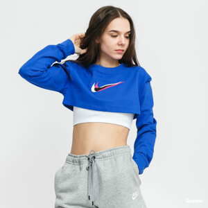 Dámské tričko s dlouhým rukávem Nike Sportswear Long Sleeve Crop Top Print Blue