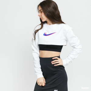 Dámské tričko s dlouhým rukávem Nike W NSW Top LS Crop Print bílé