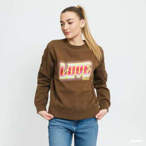 Dámská mikina LOVE THEM Womens Crewneck Glow Not Glow hnědá