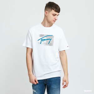 Tričko s krátkým rukávem TOMMY JEANS M Faded Flag Script Tee bílé