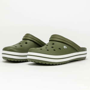 Pantofle Crocs Crocband army green / white
