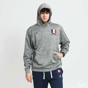 Mikina Jordan France M NK Spotlight Hoodie PO melange tmavě šedá / šedá