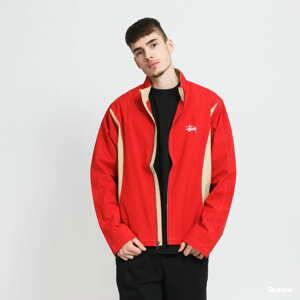 Plátěná bunda Stüssy Panel Track Jacket červená / béžová