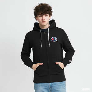 Mikina Champion Satin C Logo Hooded Full Zip Sweatshirt černá