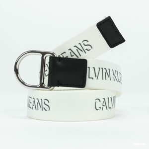 Pásek CALVIN KLEIN JEANS Slider D-Ring Belt bílý