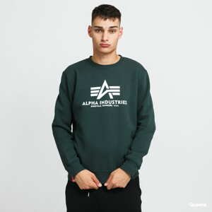 Mikina Alpha Industries Basic Sweater tmavě zelená