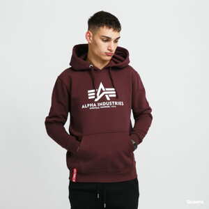 Mikina Alpha Industries Basic Hoody tmavě vínová