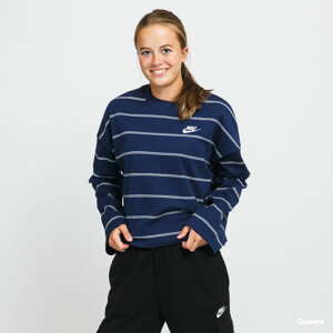 Dámské tričko s dlouhým rukávem Nike W NSW JSY Stripe LS Top navy / bílé