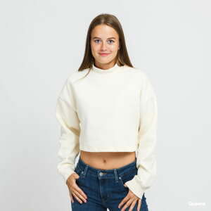 Dámská mikina Urban Classics Ladies Cropped Oversized Sweat High Neck Crew krémová