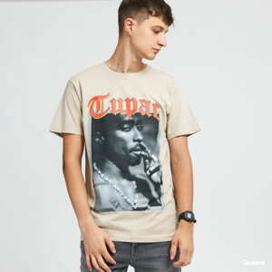 Tričko s krátkým rukávem Urban Classics Tupac California Love Tee béžové