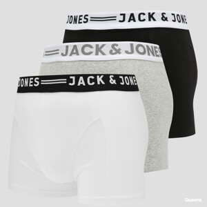 Jack & Jones Sense Trunks 3Pack bílé / černé / melange šedé