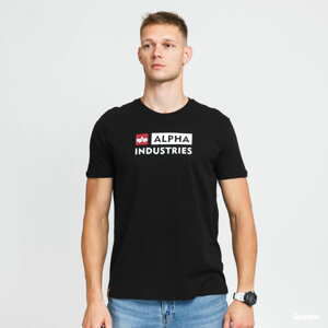 Tričko s krátkým rukávem Alpha Industries Alpha Block Logo Tee Black