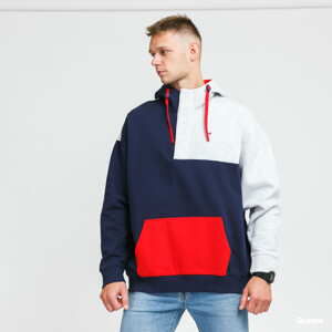 Mikina TOMMY JEANS M Colorblock Hoodie navy / melange šedá / červená