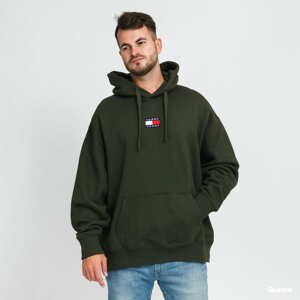 Mikina TOMMY JEANS M Tommy Badge Hoody olivová