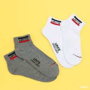 Ponožky Levi's ® 2Pack Mid Cut Sportwear Logo Socks bílé / melange šedé