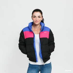 Dámská zimní bunda Fila Women Iris Puffer Jacket černá / tmavě růžová / modrá