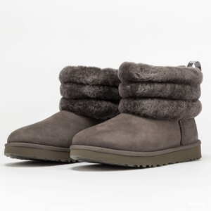 Dámské zimní boty UGG W Fluff Mini Quilted charcoal