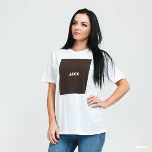 Dámské tričko JJXX JXamber Relaxed Tee bílé / tmavě hnědé